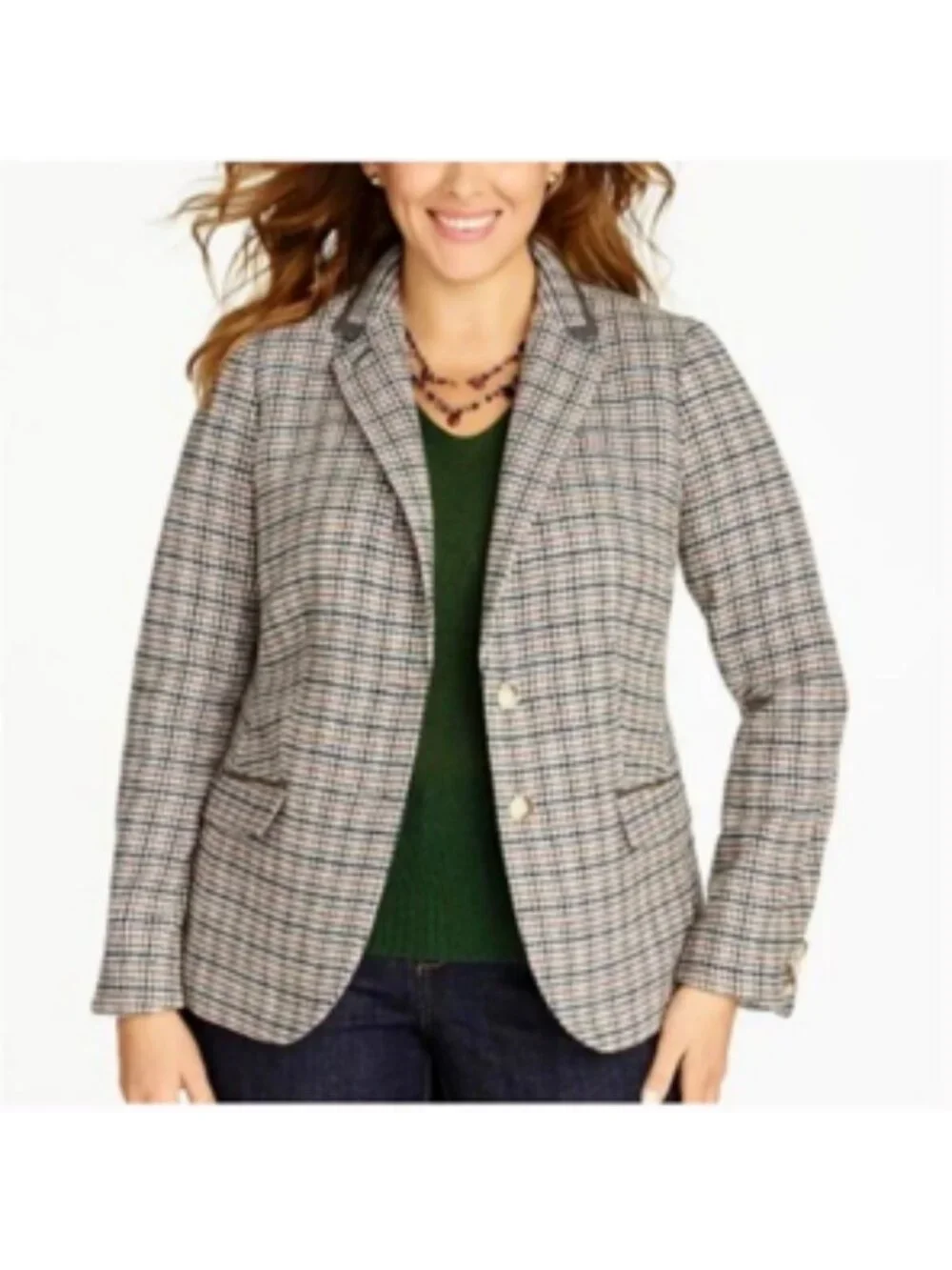 Talbots Houndstooth Wool Blend Blazer Pink Owl Lining Classic Plus 20W